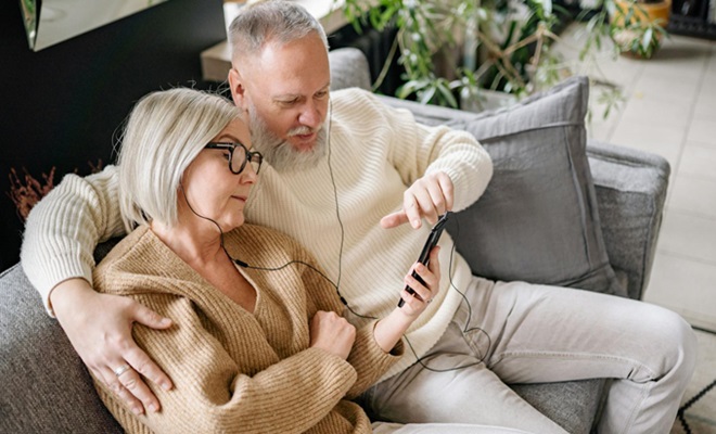 man and woman on a motorcycle